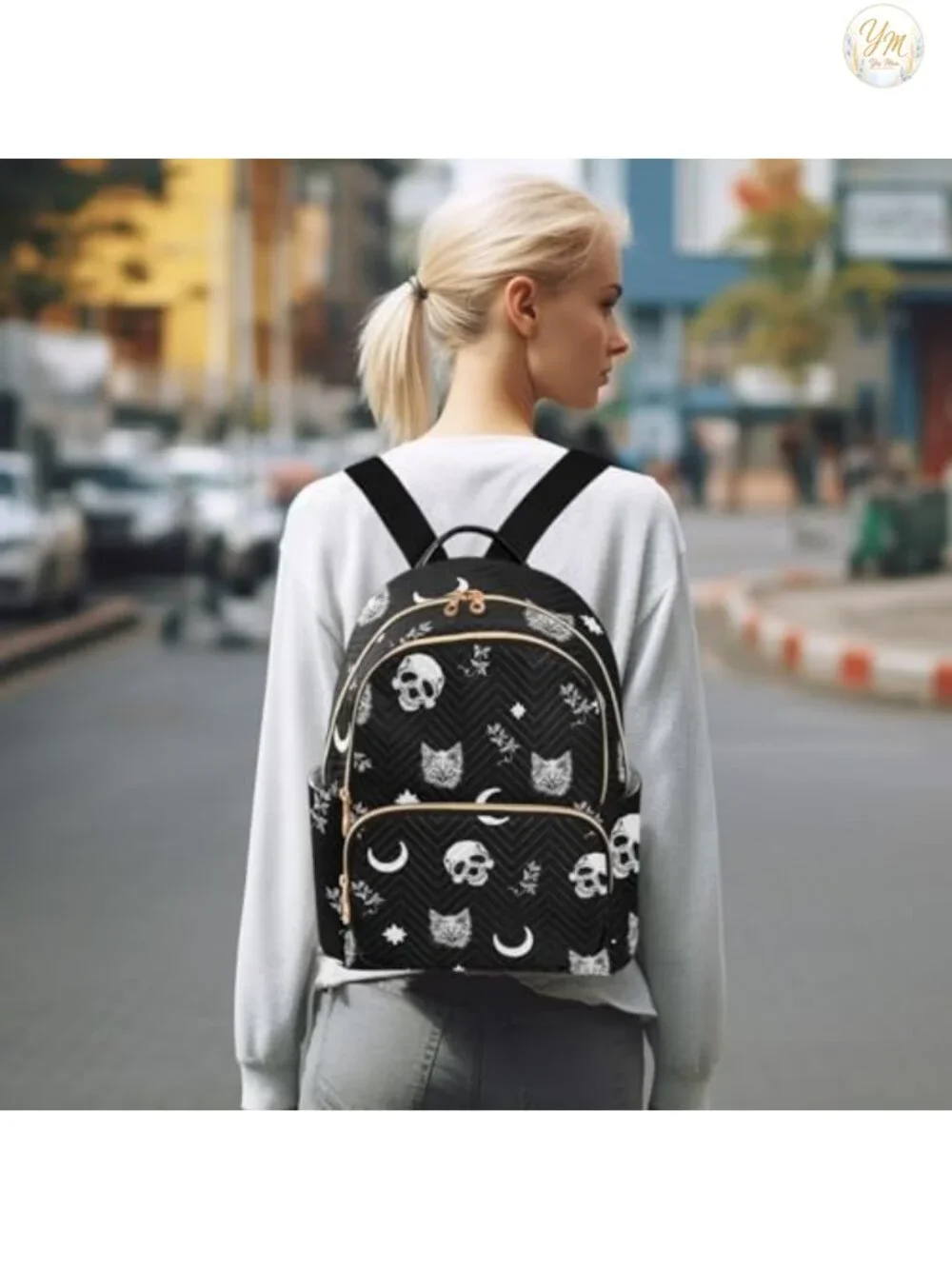 Women Fashion Backpack Purse Gothic Rucksack Water Resistant